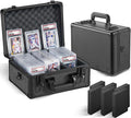 Graded Card Storage Box, Trading Cards Slab Carrying Case, 3 Row Black Hard Sports Cards Holder Boxes with 6 Dividers Fits for PSA BGS SGC Top Loaders Collection by Unknown