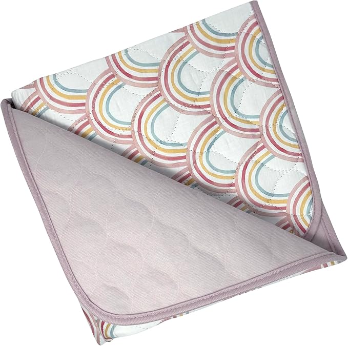 Organic Incontinence Pads for Kids & Toddlers - 5 Layer Waterproof Protectors for Overnight Bed Wetting - Reusable & Washable Pee Pads - Fits Twin to Full Size Beds - 34" x 52" Rainbow - Image 3