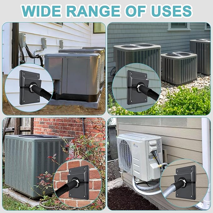 HVAC Wall Penetration and Duct Kit Cover, Split Air Conditioning Duct Kit Wall Cover, Easy to Install HVAC Wall Penetration for Indoor and Outdoor Air Conditioning Systems(Black) - Image 7