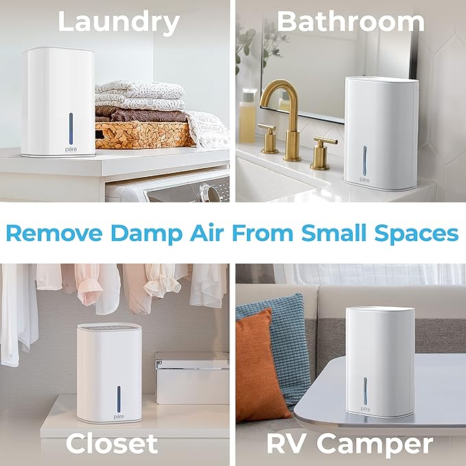 Pure Enrichment PureDry Mini Dehumidifier - 27oz Compact Water Tank Eliminates 300ml/day of Excess Moisture from Closets, Bathrooms, Boats, Kitchens, and Other Small Rooms and Living Spaces - Image 4