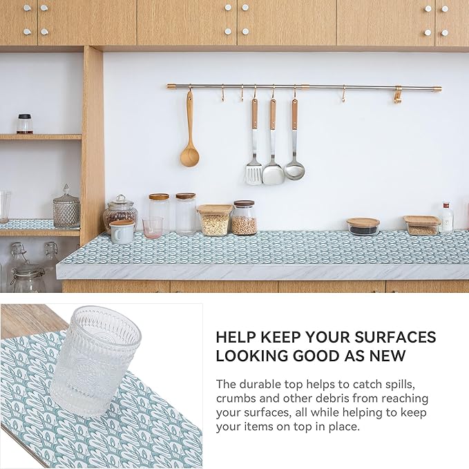 12" W x 240" L Floral Drawer and Shelf Liner for Cabinets, Non-Adhesive Strong Grip Non-Slip Flower Shelf Cabinet Kitchen Shelf Liners for Kitchen Cabinets - Image 3