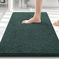 Smiry Luxury Chenille Bathroom Rugs 30x20, Extra Soft and Absorbent Shaggy Bath Mat, Machine Washable, Non-Slip Plush Carpet Runner for Tub, Shower, and Floor, Home Decor Accessories, Green by Smiry