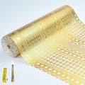 Shelf and Drawer Liner for Kitchen Cabinet,Non-Adhesive Waterproof Oil-Proof Easy Clean Shelf Liner for Dresser & Bathroom Vanities with Adhesive Dots & Cutting Tool(17 in X 30 Ft Gold Lace) by Adwann