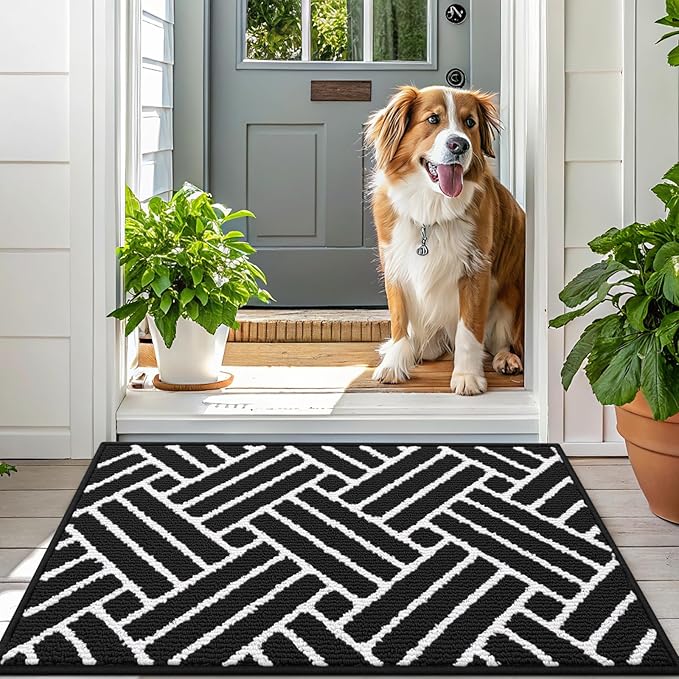 OLANLY Indoor Door Mat, 40x32 Inch, Dirt Resistant and Absorbent, Non-Slip Rubber Backing Floor Mats, Easy Clean Low-Profile Doormat for Entryway, Front Door, and Inside Entrance, Deep Black - Image 6