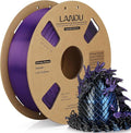 LANDU Silk Tri-Color PLA Filament 1.75mm 1Kg,Triple Color Silk PLA Filament, Silk Rainbow PLA Filament,Neatly Wound 3D Printer Filament, 3 in 1 Multi Color Filament +/-0.02mm, Silk Black Blue Purple by LANDU