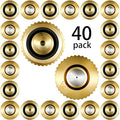 Hotop 40 Pieces Brass Misting Nozzle, Low Pressure Atomizing Mist Nozzle, 10/24 UNC Orifice Replacement Heads for Greenhouse Landscaping and Outdoor Cooling System (0.4 mm) by HOTOP