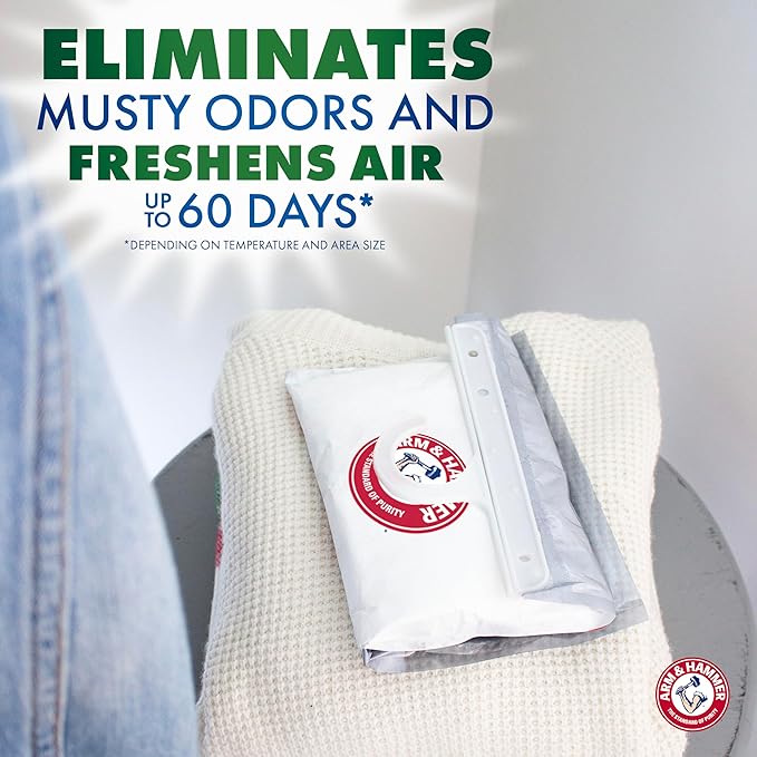 Arm & Hammer Essentials Hanging Moisture Absorber and Odor Eliminator, 17.5 oz., 3 Pack, Fragrance Free, Moisture Absorbers for Closets, Laundry Rooms and Bedrooms, Long-Lasting Freshness - Image 2