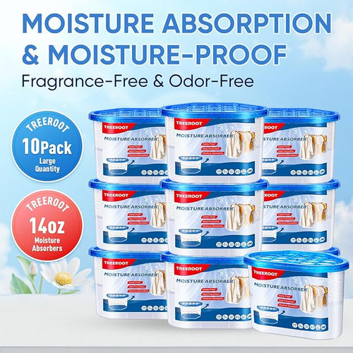 10 Pack Moisture Absorbers, 14 OZ Humidity Absorber Bucket, Moisture Absorbers for Closet, Dehumidifier Bucket for Wardrobes, Kitchens and Bathrooms, Fragrance Free Humidity Absorber - Image 2