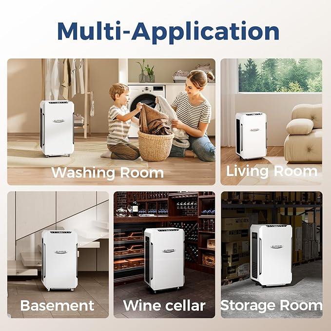 ALORAIR 120 Pints Commercial Grade Dehumidifier with Pump & Drain Hose SLGR Tech High Efficient Industrial Dehu for Bedroom, Basement, Bathroom, Home Use, Garage, Warehouse, 5 Years Limited Warranty - Image 9