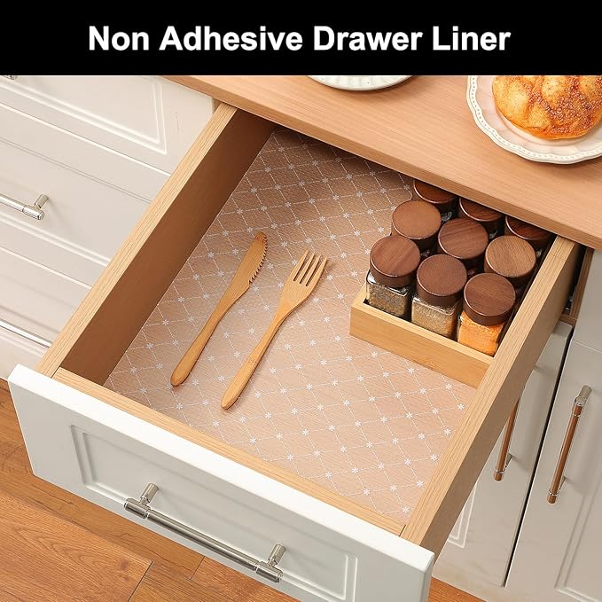 Cooyes Shelf Liner – Premium Non-Adhesive Cabinet & Drawer Liner for Kitchen – Waterproof Shelf Paper with Modern Pattern – Durable EVA Cabinet Mat – Easy to Cut - Image 5