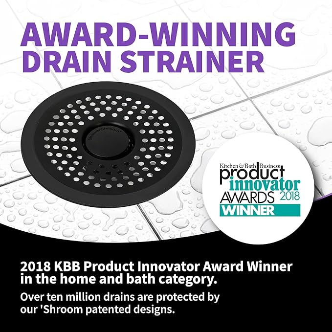 ShowerShroom Ultra Matte Black Hair Catcher, Stainless Steel Drain Protector, Fits All Shower Drains - Image 3
