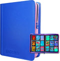 9 Pocket Trading Card Zip Binder - 360 Side Loading Pocket Binder for Colletible Games, Sport, TCG - Trading Card Binder - Gift Card holder for Boys and Girls - Blue card binder by Bindablu