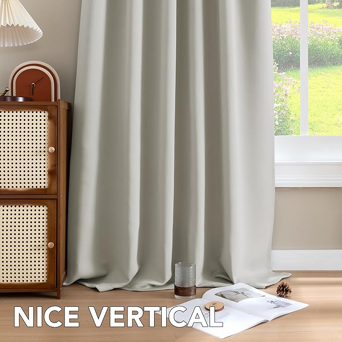 H.VERSAILTEX Blackout Curtains Thermal Insulated Window Treatment Panels Room Darkening Blackout Drapes for Living Room Back Tab/Rod Pocket Bedroom Draperies (2 Panels, Pale Oak, 52 x 72 Inch) - Image 8