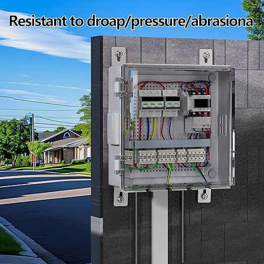 ABS Electrical Junction Box, Ventilated Design, Cable Grommets, IP65 Waterproof Enclosure, Indoor/Outdoor Use with Mounting Panel.. (Clear Cover, 13"x13"x5.1") - Image 7