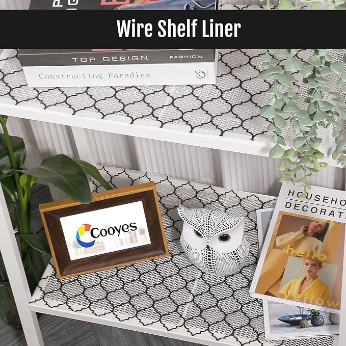 Cooyes Shelf Liner, Non Adhesive Drawer and Cabinet Liner, EVA Washable Oil-Proof Shelf Paper for Kitchen Cabinets, Refrigerator, Storage, Desks with Modern Pattern - Image 3