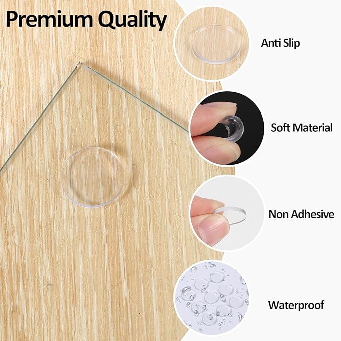 30 PCS Glass Table Top Anti Slip Bumpers, Round Glass Table Top Bumpers, Anti Slip Pads, Kitchen Cabinets, Non-Adhesive Rubber Spacers Dots, Laptop 2mm Thickness - Image 3
