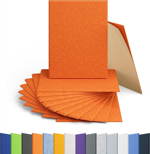 12 Pack Acoustic Panels Self Adhesive Sound Proof Foam, High Density Sound Acoustic Panel, 16X12X0.4 Inch 4:3 Rectangle Panels in Home, Office, Reccording Room, Studio, more(Orange-Red) by Amantech