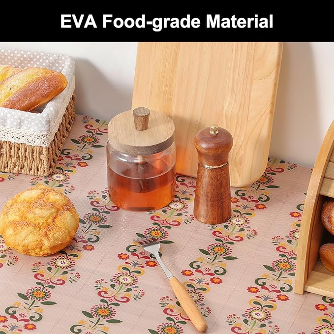 Cooyes Shelf Liner – Non-Slip Cabinet & Drawer Liner for Kitchen – Non-Adhesive Waterproof Shelf Paper with Modern Pattern – Durable EVA Cabinet Mat – Easy to Cut (Sunflower,23.6" W x 360" L) - Image 4