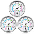 Weewooday 3 Pcs Indoor Outdoor Thermometer 2 in 1 Mini Home Temperature Humidity Hygrometer Monitor Gauge for Home Offices Wall(Silver,2.2 Inch) by Weewooday