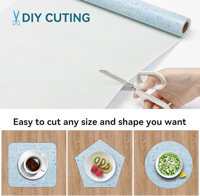 Shelf Liner 18" W x 96" L Cabinet Liners Non Adhesive, Drawer Liners Non Slip Kitchen Mat Waterproof Oil-Proof for Kitchen Cabinet, Shelves, Refrigerator, Storage, Easy to Trim - Image 5