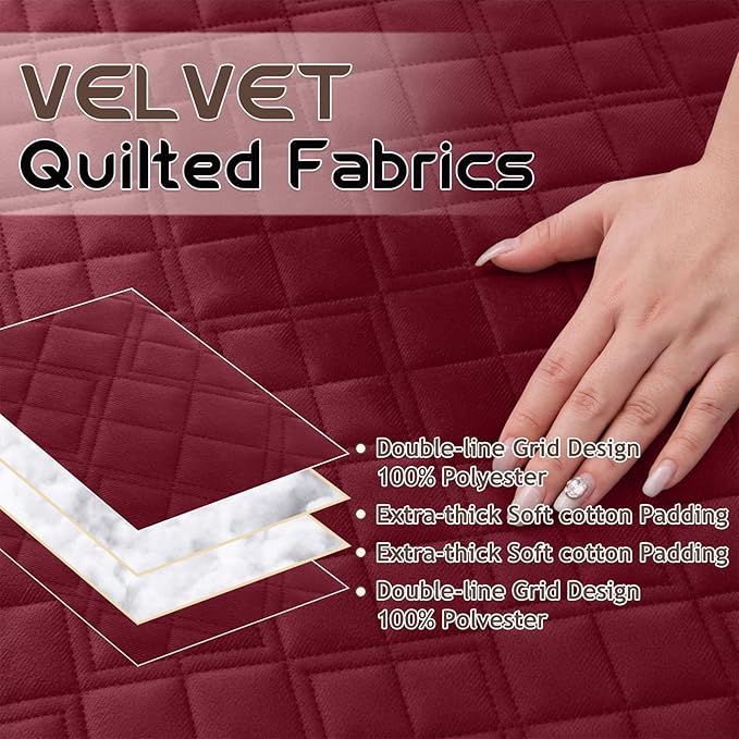 Arfntevss Recliner Sectional Couch Covers for Reclining Sectional L Shape Sofa Cover Non Slip Washable Recliner L Shaped Slipcover Middle Console Protector (1 Console Cover, Wine Red) - Image 2