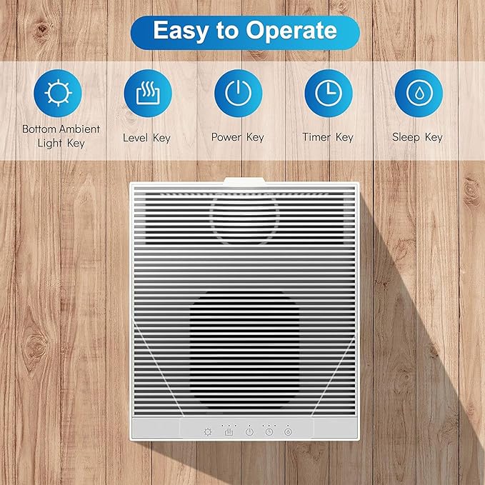 SHARKZILLA Evaporative Humidifiers for Bedroom, 1.3Gallon No Mist Humidifiers for Baby, Top Fill Air Humidifier with Filter, Timer, Quiet - Image 8