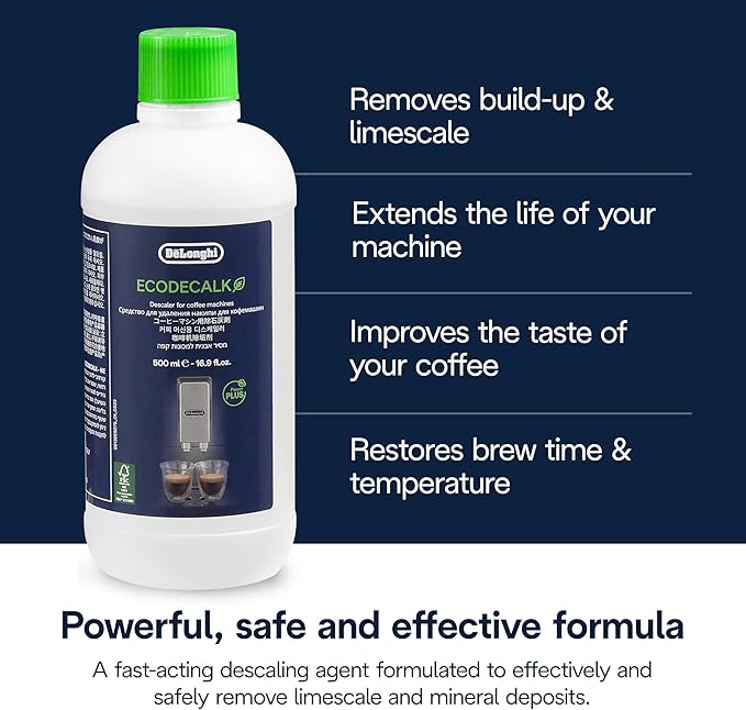 De'Longhi EcoDecalk Descaler, Universal Descaling Solution for Coffee & Espresso Machines, 16.90 oz (5 uses) - Image 4