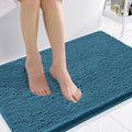 Smiry Luxury Chenille Bathroom Rugs 36x24, Extra Soft and Absorbent Shaggy Bath Mat, Machine Washable, Non-Slip Plush Carpet Runner for Tub, Shower, and Floor, Home Decor Accessories, Peacock Blue by Smiry