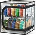YOOPAI 3D Printer Filament Storage Box with Desiccants - 2 Tiers Metal Filament Storage Rack with Trans Cover,Holds Up to 24 Rolls of Filaments - 3D Filament Storage for Home, Office Workshop, Studio by YOOPAI