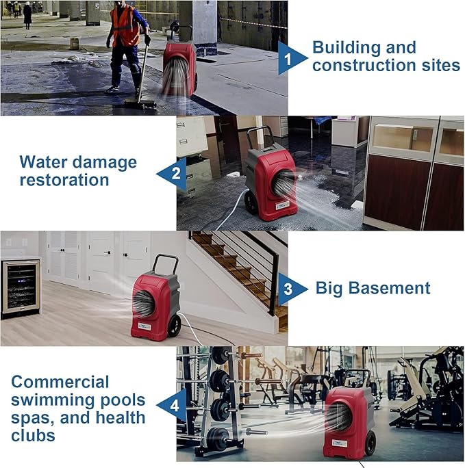 ALORAIR 270 Pints Commercial Dehumidifier with Pump, Whole House Dehumidifiers for Large Room, Industrial Large Dehu with Drain Hose for Basement, Water Damage Restore, Limited 5 Years Warranty - Image 6