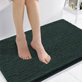Smiry Luxury Chenille Bathroom Rugs 36x24, Extra Soft and Absorbent Shaggy Bath Mat, Machine Washable, Non-Slip Plush Carpet Runner for Tub, Shower, and Floor, Home Decor Accessories, Green by Smiry