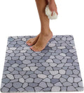 Enkosi Loofah Non-Slip Shower Mat - Shower Floors, Bathtub, Bathrooms, Wet Areas - Cushioned Bath Mat with Drain Holes - Quick Dry PVC, Secure Safety Pad Without Suction Cups (32x24 Pebble Blue) by ENKOSI