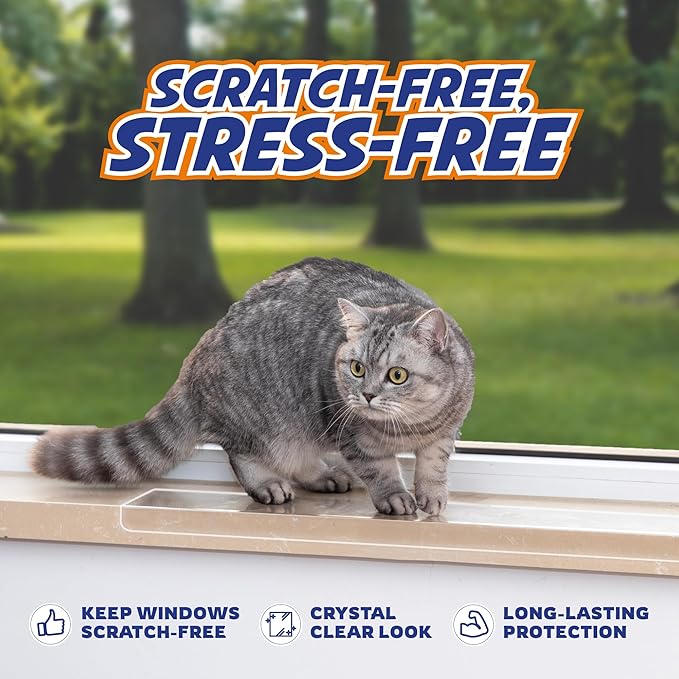 Panther Armor Window Sill Protector 2 Pack, Window Sill Cover and Windowsill Protector for Dogs and Cats, Clear Window Ledge Protector, Fits 29.5 x 3.25 Inch Sills, Easy Stick On Install, Large - Image 7