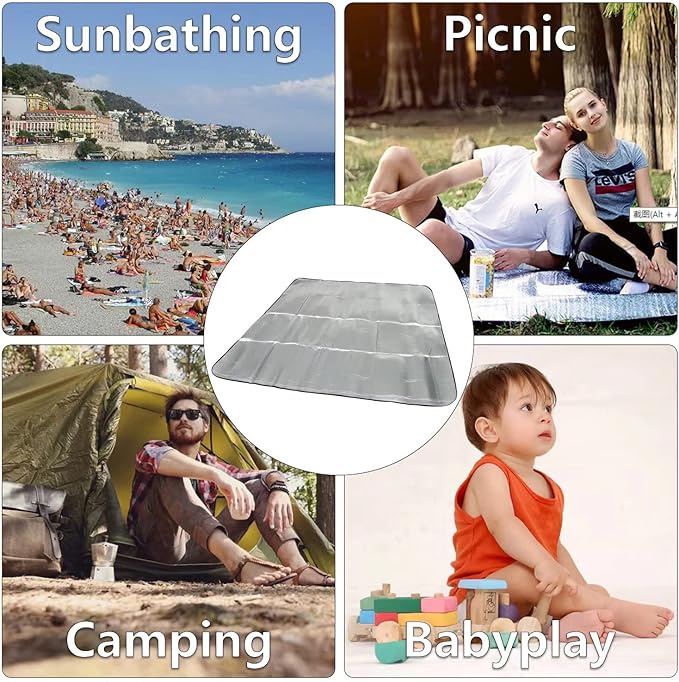Wind Tour Outdoor Double-Sided Moisture-Proof Aluminum Foil Foam Pad Waterproof and Insulating Foil Mat Picnic Mat Camping Mat for Beach Tent and Camping - Image 7
