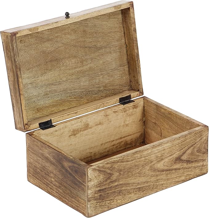 Deco 79 Mango Wood Floral Handmade Decorative Box Decorative Keepsake Boxes with Hinged Lid, Set of 3 Storage Boxes 8", 10", 12"W, Brown - Image 11