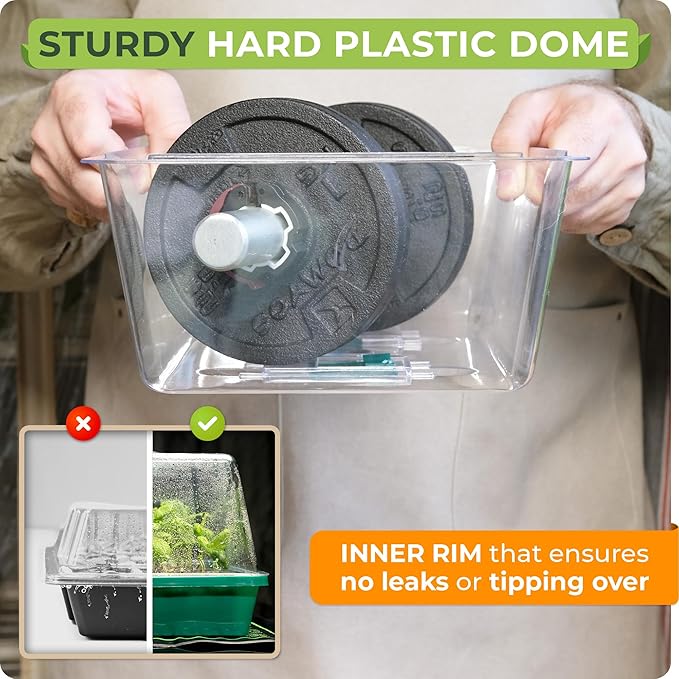 CARPATHEN Seed Starter Tray - Seed Starting Tray with Hard Plastic Humidity Dome and 40 Cells for Seedlings - Plant Germination Trays Plant Starter Kit and Base Mini Greenhouse Germination Kit - Image 4