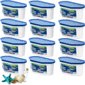 Moisture Absorbers, 12 Pack, Compact Dehumidifier for Closet, Efficient Humidity Absorber Boxes, Moisture Absorber for Closet, Odor Eliminator with Ocean Fragrance, Navy Blue, 6.4oz, 300ml by Ksend