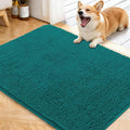 OLANLY Dog Door Mat for Muddy Paws 40x32, Absorbs Moisture and Dirt, Absorbent Non-Slip Washable Doormat, Quick Dry Chenille Mud Mat for Dogs, Entry Indoor Entryway Carpet for Inside Floor, Lake Blue by OLANLY