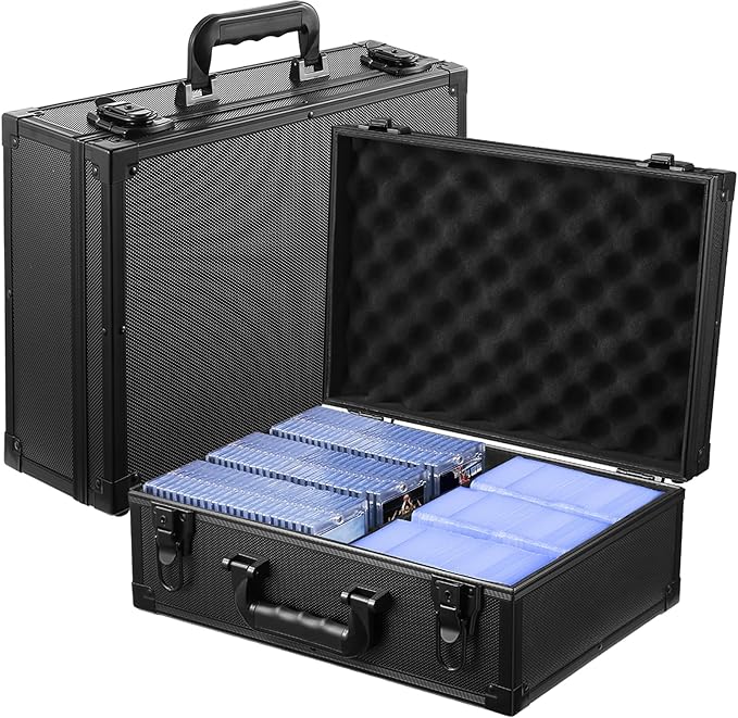 WOT I Trading Card Storage Box | Holds 600+ Toploaders | Sports Card Storage Case for 3x4” Rigid or Magnetic Card Holders/Sleeved Cards | Card Holder Box for Top Loader by WOTI