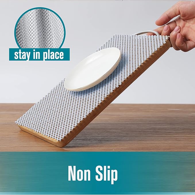 Shelf and Drawer Liner, Non-Adhesive Non Slip and Grip Durable Clean Pad Full Size 17.7 Inches x 20 Feet for Drawers, Shelves, Cabinets, Storage, Kitchen, Desks, Kitchenware, Tableware, Beige - Image 4