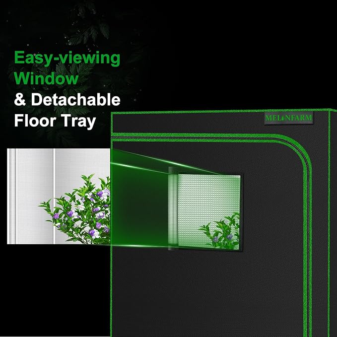 MELONFARM Small Grow Tent for Aerogarden，30”x18”x36” ，Hydroponics Growing System ，Highly Reflective 600D Diamond Mylar Canvas with Ventilation window and Floor Tray for Hydroponic Indoor Plant Growing - Image 5