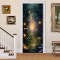 3D Door Stickers, Peel and Stick Vinyl Wallpaper ，Self-Adhesive Mural for Home Decor 30.3" W x 78.7" H (Forest Trail -2, 30.3" W x 78.7" H) by BVBOX