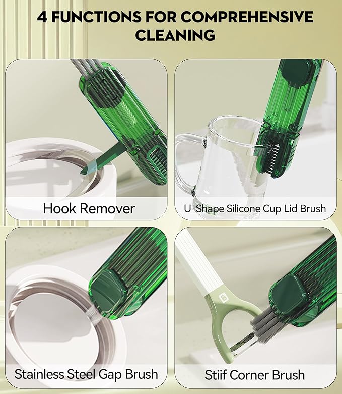 4 in 1 Cup Lid Gap Cleaning Brush - 2025 Multifunctional Insulation Bottle Cleaning Tools, Mutipurpose Tiny Silicone Cup Holder Cleaner, Home Kitchen Cleaning Tools - Image 4