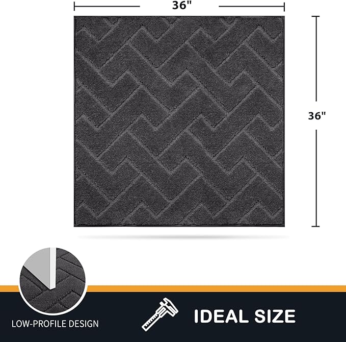 PURRUGS Dirt Trapping Door Mat 36" x 36", Non-Slip Machine Washable Entry Rug, Dog Doormat, Indoor Front Door Mat, Super Absorbent Entryway Rug for Muddy Shoes & Paws, Charcoal - Image 2