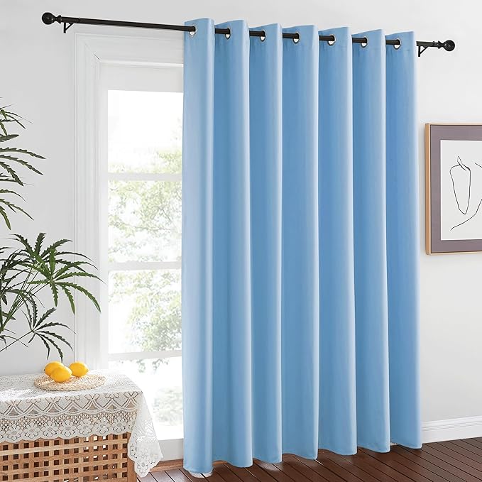 NICETOWN Blue Room Divider Curtains 100 inches Wide Curtains, Grommet Thermal Insulated Blackout Window Treatment Room Darkening for Sliding Glass Door Bedroom, 1 Panel, W100 x L84 - Image 2