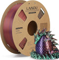 LANDU Silk Tri-Color PLA Filament 1.75mm 1Kg,Triple Color Silk PLA Filament, Silk Rainbow PLA Filament,Neatly Wound 3D Printer Filament,3 in 1 Multi Color Filament +/-0.02mm, Silk Green Purple Copper by LANDU