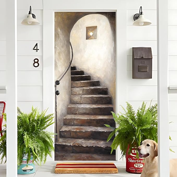 3D Door Stickers, Peel and Stick Vinyl Wallpaper, Self-Adhesive Mural Door Cover for Home Decor 30.3" W x 78.7" H - Image 4