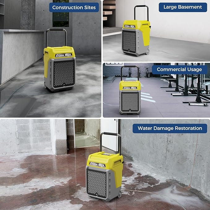 ALORAIR 170 Pints LGR Commercial Dehumidifier with Pump & Drain Hose, Portable Insutrial Dehumidifier for Basments, Home, Job Sites, Fit for 2,100 Sq.Ft Space with Wheels - Image 9