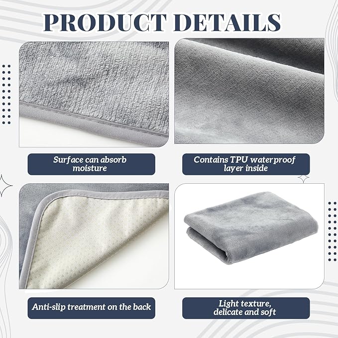 1 Pcs Couples Waterproof Mat Lover Reusable Stainproof Blanket Quiet Easy Use Mattress Protector for Adult Multi Functional Bed Sheet Couple Pleasure Comfort (80 x 80 in,Grey) - Image 4