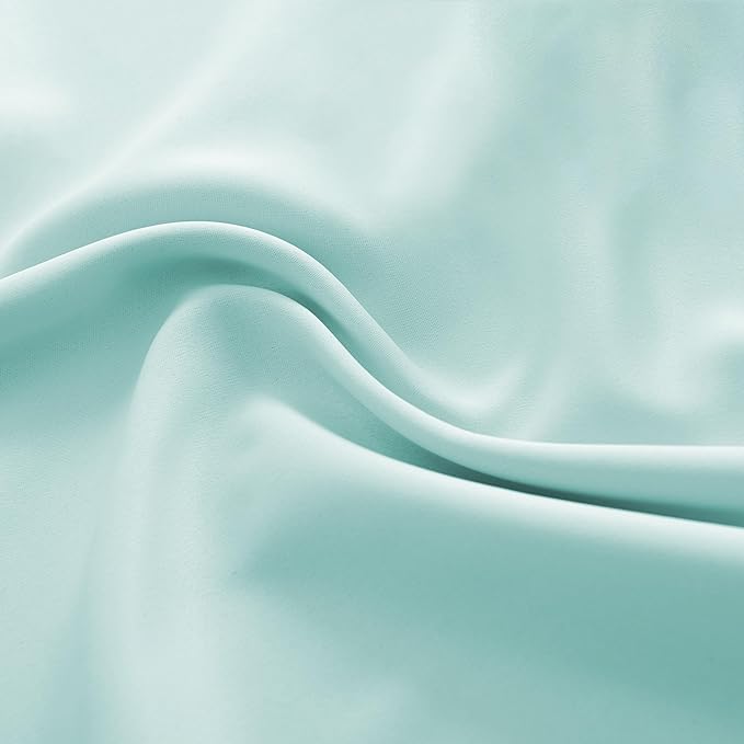 DONREN 2 Panels Blackout Curtain Panels for Bedroom - Room Darkening Thermal Insulated Drapes with Rod Pocket(Aqua,52 by 96 Inch) - Image 7